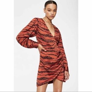 Anine Bing Penelope Silk Mini Wrap Dress Small NWT